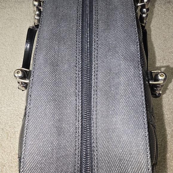 Black Denim Quilted Dior Hand Bag EUC - Picture 7 of 10